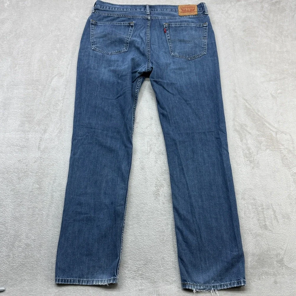 Levi's 502 Regular Taper Jeans Mens 36x34 Blue Denim Medium Wash Straight Casual
